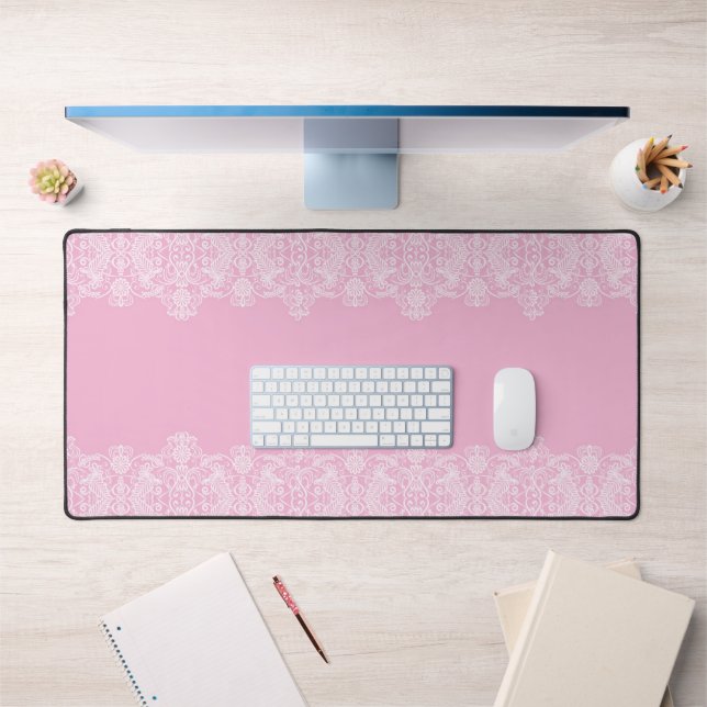 Dentelle blanche sur rose (Bureau 1)