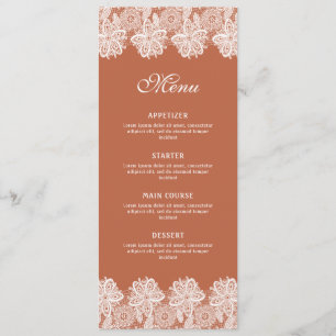 Dentelle blanche sur Terracotta Classic Menu