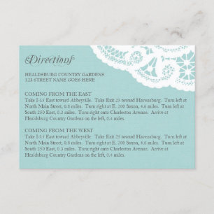 Dentelle Bleue Mariage Directions Cartes de fermet