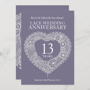 Dentelle coeur mariage 13 ans invitations de fête