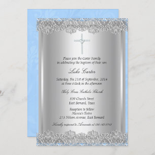 Dentelle Cross Baptême / Invitation Christening