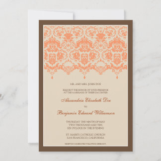 Dentelle Darling Damask 5x7 Faire-part de mariage