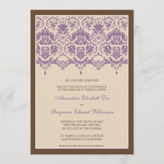Dentelle Darling Damask 5x7 Faire-part de mariage