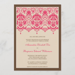 Dentelle Darling Damask 5x7 Faire-part de mariage