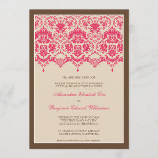 Dentelle Darling Damask 5x7 Faire-part de mariage