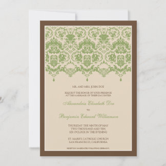 Dentelle Darling Damask 5x7 Faire-part de mariage