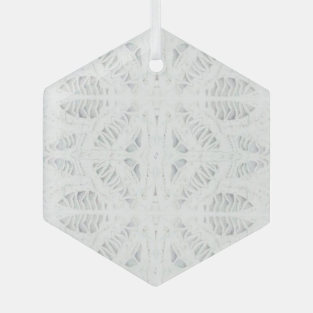 DENTELLE DE BATTENBURG Ornement en verre hexagonal (Recto)