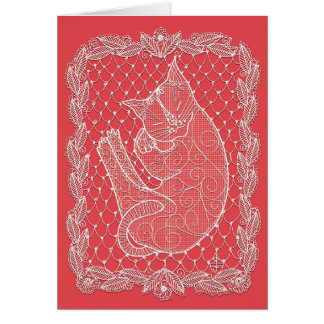Dentelle de chat couché (couleur pastèque, blanc)