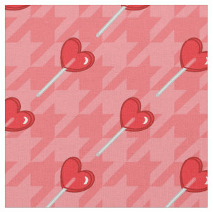 dentelle de coeur rose lollipop tissu