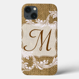Dentelle de pays Burlap - Giri Monogram Coque ipad