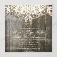 Dentelle de pays et faire-part de mariage rustique