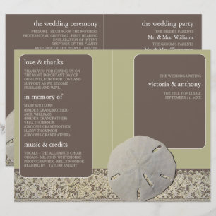 Dentelle de sable, Programme de mariage Vintage de
