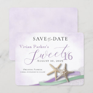 Dentelle d'étoile de mer Sweet 16 Save the Date
