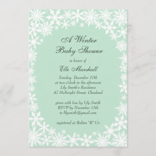 Dentelle d'hiver sur invitation de Baby shower à l