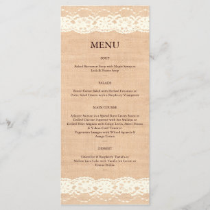 Dentelle d'ivoire et Burlap léger Menu 2