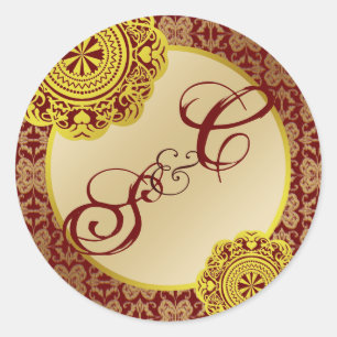 Dentelle d'or Arabesque, autocollant souvenir mono