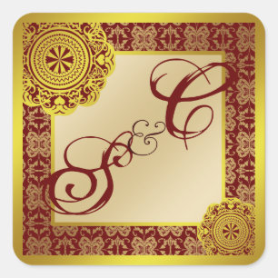 Dentelle d'or Arabesque, autocollant souvenir mono