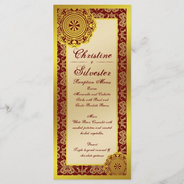 Dentelle d'or arabesque, menu et programme (Devant)