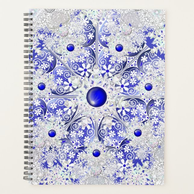 Dentelle en céramique bleu de la Grèce & flocon de (Devant)