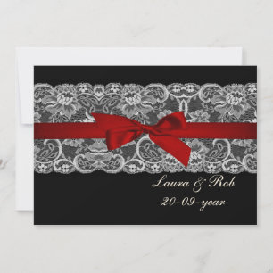Dentelle et ruban rouge, Merci mariage noir