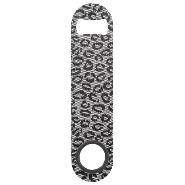 Dentelle nette noire avec le motif de léopard sur (Devant)