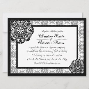 Dentelle noire arabesque, invitation de mariage 6,