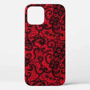 Dentelle Noire Sur coque iphone Coque Rouge