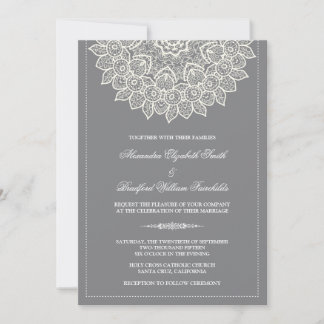 Dentelle officielle Doily Faire-part de mariage (g