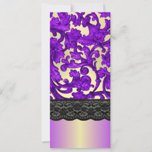 Dentelle pourpre et or damée