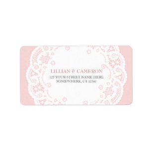 Dentelle rose pâle Étiquettes de adresse