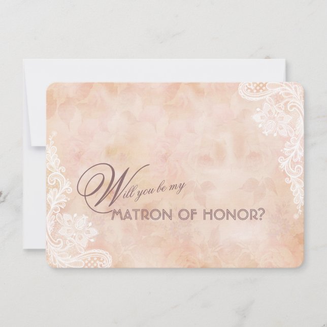 Dentelle Rose Vieux Mariage de papier Matron d'hon (Devant)