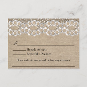 Dentelle RSVP l'épousant chic minable de toile de