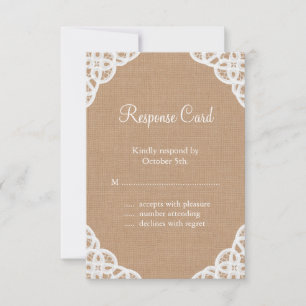 Dentelle rustique et Burlap moyen RSVP