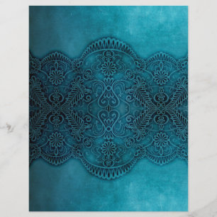 Dentelle Turquoise Grunge Papier d'artisanat de sc