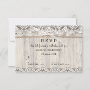 Dentelle Vintage rustique et mariage en bois RSVP