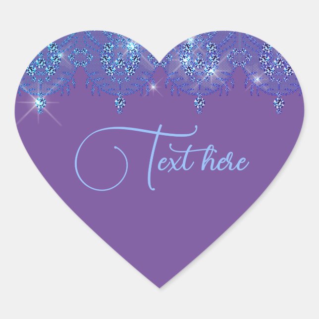 Dentelle violette et bleue élégant autocollant coe (Devant)