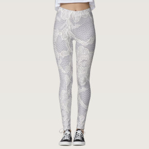 Dentelles blanches Faux Leggings