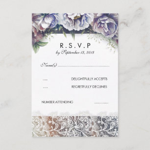 Dentelles et fleurs Vintages d'aquarelle RSVP