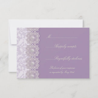 Dentelles et perles Lavender Wedding RSVP