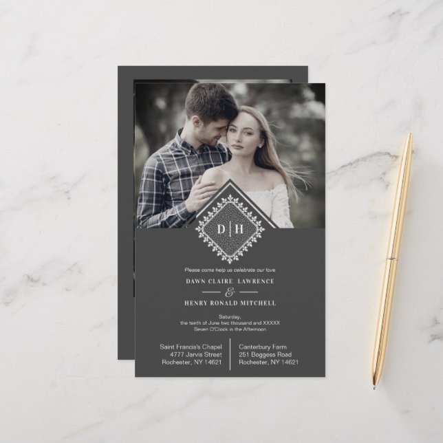 Dentelles ornementales Mariages bon marché (Devant/Arrière en situation)