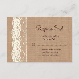 Dentelles vintages en ivoire et Burlap moyen RSVP