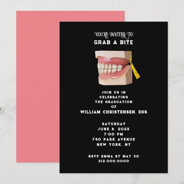 Dentist Dental School Graduation Party Invitation (Devant / Derrière)