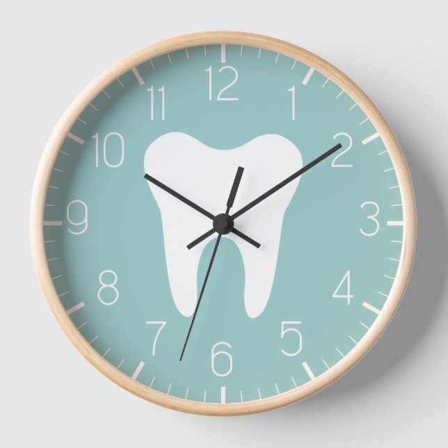 Dentiste Bureau Dentaire White Tooth Horloge (Recto)