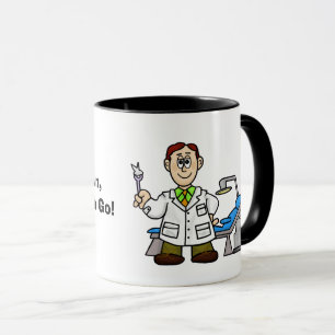 Dentiste Drôle Avec Mug À Dent Pullé