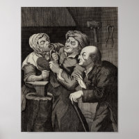 Dentiste drôle Bureau Antique Dentistère Poster