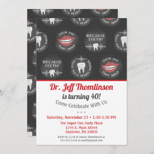 Dentiste Invitation Anniversaire Chalk Dental Part