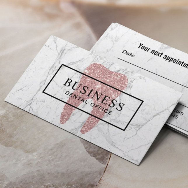 Dentiste Rose Gold Dent Marbre Rendez-vous Dentair (Créateur téléchargé)