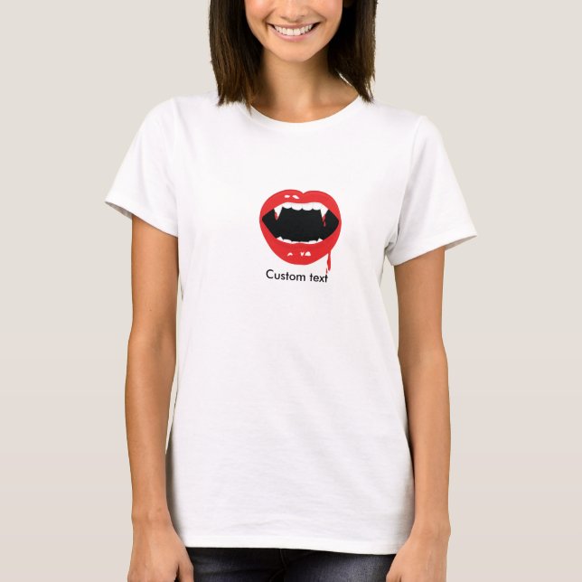 Dents de Vampire Sang Halloween Goth T Shirt Haut (Devant)