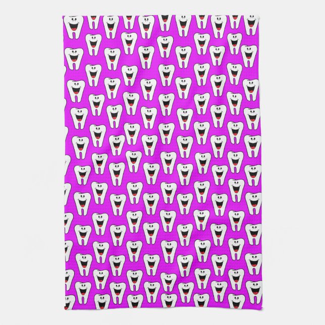 Dents Dentiste Purple Cuisine Serviette main (Vertical)