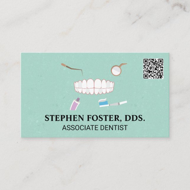 Dents et outils dentaires | Carte de visite de cod (Devant)